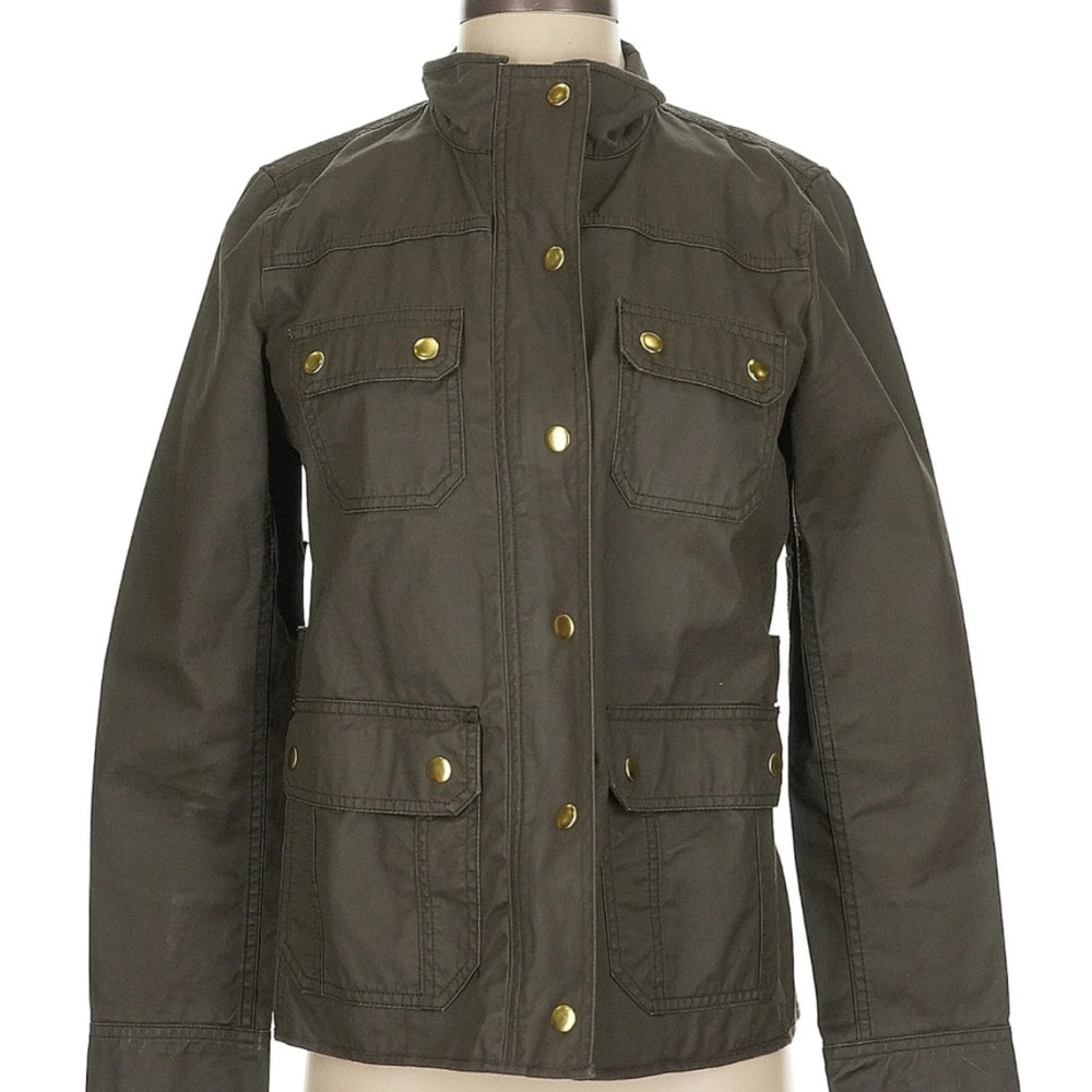 JCREW Women's Olive Green Jacket with Gold Accents XS